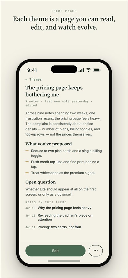 A compiled theme page